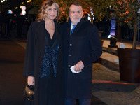 Myrta Merlino and Marco Tardelli during the News Presentation of the film with Laura Pausini “Piacere di conoscerti” on April 05, 2022 at th...
