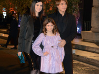 Laura Pausini with her partner Paolo Carta and their daughter Paola during the News Presentation of the film with Laura Pausini “Piacere di...