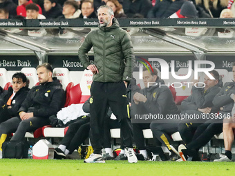 Borussia Dortmund head coach Marco Rose during the German championship Bundesliga football match between VFB Stuttgart and Borussia Dortmund...