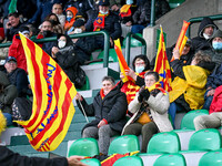 USA Perpignan supporters during the Rugby Challenge Cup Benetton Rugby vs Usa Perpignan on April 09, 2022 at the Monigo Stadium in Treviso,...