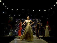 A model pose during a fashion show in Kolkata, India, 09 April, 2022.  (