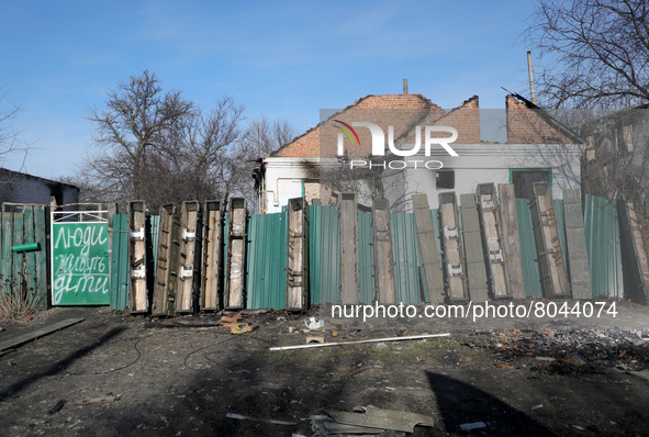 KYIV REGION, UKRAINE - APRIL 07, 2022 - A house destroyed in the result of the russian military incursion into the Kyiv Region, north-centra...