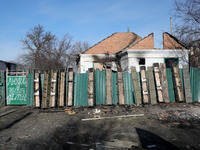 KYIV REGION, UKRAINE - APRIL 07, 2022 - A house destroyed in the result of the russian military incursion into the Kyiv Region, north-centra...