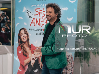 Leonardo Pieraccioni attends the photocall of the movie ''Il Sesso Degli Angeli'' on April 12, 2022 in Rome, Italy. (