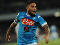 Lorenzo Insigne of SSC Napoli celebrates after scoring during the italian Serie A football match between SSC Napoli and Juventus FC at San P...