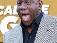 American former professional basketball player Magic Johnson (Earvin Johnson Jr.) arrives at the Los Angeles Premiere Of Apple's 'They Call...