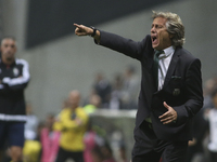 Sporting's Portuguese coach Jorge Jesus reacts during the Premier League 2015/16 match between Boavista FC and Sporting CP, at Bessa Sec XXI...