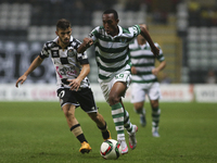 Sporting`s Gelson Martins (R) vies during the Premier League 2015/16 match between Boavista FC and Sporting CP, at Bessa Sec XXI Stadium in...