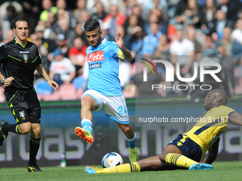 Lorenzo Insigne during Italian Serie A match between SSC Napoli and SS Lazio Football / Soccer at Stadio San Paolo on April 13, 2014 in Napl...