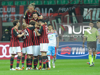 during the Serie Amatch between Milan vs Catania, on April 13, 2014. (