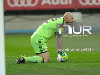 Abbiati (Mialn) during the Serie Amatch between Milan vs Catania, on April 13, 2014. (