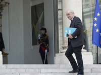 French Foreign Minister Jean-Yves Le Drian arrives at the first weekly cabinet meeting at the Elysee palace after presidential election - Ap...