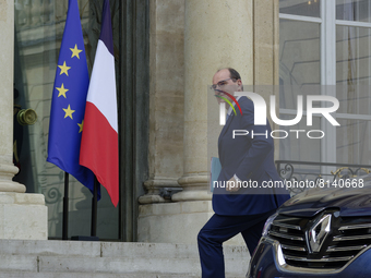 French Prime Minister Jean Castex  arrives at the first weekly cabinet meeting at the Elysee palace after presidential election - April 28,...