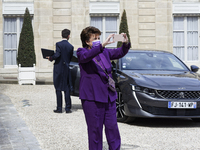 French Culture Minister Roselyne Bachelot arrives at the first weekly cabinet meeting at the Elysee palace after presidential election - Apr...