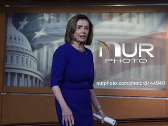 House Speaker Nancy Pelosi(D-CA) speaks about Lower Gas Prices legislation during press conference, today on April 28, 2022 at HVC/Capitol H...