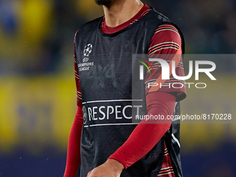 Virgil van Dijk of Liverpool FC looks on prior to the UEFA Champions League Semifinal Leg Two match between Villarreal CF and Liverpool FC a...