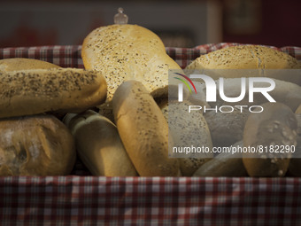 Breads are displayed for sale in Tehran's Megamall on September 30, 2013. (