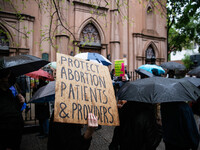 The pro-choice activist group 'New York City for Abortion Rights' held a rally outside the Basilica of Old St. Patrick in New York on May 7,...