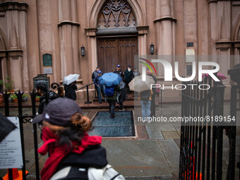 The pro-choice activist group 'New York City for Abortion Rights' held a rally outside the Basilica of Old St. Patrick in New York on May 7,...