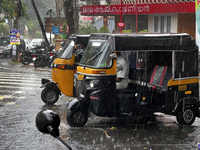 Thunderstorms hit the city of Thiruvananthapuram (Trivandrum), Kerala, India, on May 10, 2022. (