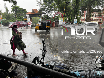 Thunderstorms hit the city of Thiruvananthapuram (Trivandrum), Kerala, India, on May 10, 2022. (