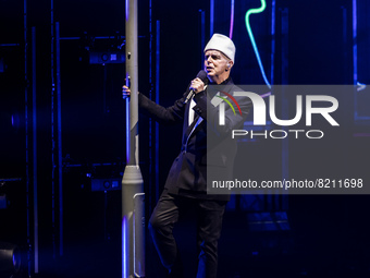 Neil Tennant of Pet Shop Boys performs live at Teatro Degli Arcimboldi on May 10, 2022 in Milan, Italy. (