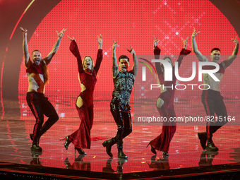 WRS (Llamame) Romania during the Eurvision Song Contest 2022, Second Semi-Final - Dress Rehearsal on May 11, 2022 at Pala Olimpico in Turin,...
