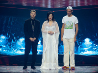 Alessandro Catelan, Laura Pausini and Mika during the Eurvision Song Contest 2022, Second Semi-Final - Dress Rehearsal on May 11, 2022 at Pa...