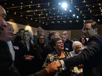 Conservative leadership candidate Pierre Poilievre with his supporters during the Conservative Party of Canada English leadership debate, at...