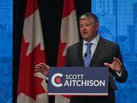 Conservative leadership candidate Scott Aitchison during the Conservative Party of Canada English leadership debate, at Edmonton Convention...