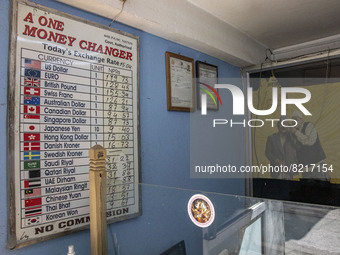 Money Exchange Centre office, a place for exchanging Foreign Currency to local Nepalese rupee NPR in Thamel area, in Kathmandu, the capital...
