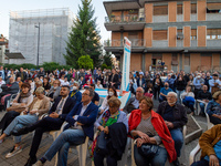 Enrico Letta, national secretary of the Partito Democratico (Democratic Party), in Rieti ahead of the municipal elections in support of Cent...