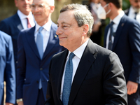 Italian Prime Minister Mario Draghi arrives for Verso Sud Meeting in Sorrento at the 1st edition of ”Verso Sud” organized by the European Ho...