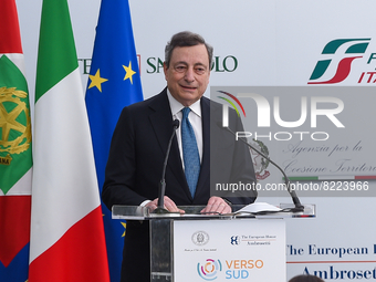 Italian Prime Minister Mario Draghi speaks to members of the Forum at the 1st edition of ”Verso Sud” organized by the European House - Ambro...