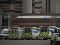 Ambulances seen outside the Emergency Department at Edmonton's Walter C. Mackenzie Health Sciences Centre (WMC).On Friday, May 12, 2022, in...