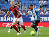 Tonny Vilhena and Uros Racic during the match between RCD Espanyol and Valencia CF, corresponding to the week 36 of the Liga Santander, play...