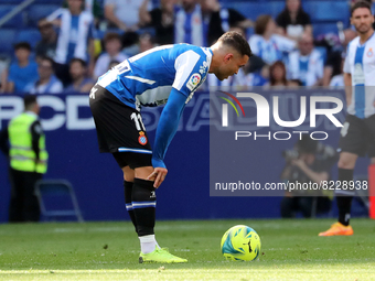 Raul De Tomas during the match between RCD Espanyol and Valencia CF, corresponding to the week 36 of the Liga Santander, played at the RCDE...