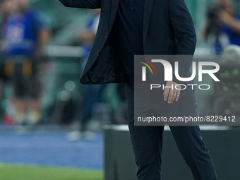 Andrea Soncin manager of Venezia FC during the Serie A match between AS Roma and Venezia Fc on May 14, 2022 in Rome, Italy.  (
