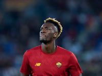 Tammy Abraham of AS Roma looks on during the Serie A match between AS Roma and Venezia Fc on May 14, 2022 in Rome, Italy.  (