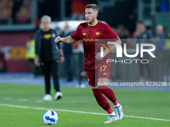Jordan Veretout of AS Roma during the Serie A match between AS Roma and Venezia Fc on May 14, 2022 in Rome, Italy.  (