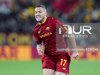 Jordan Veretout of AS Roma during the Serie A match between AS Roma and Venezia Fc on May 14, 2022 in Rome, Italy.  (