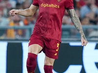 Roger Ibanez of AS Roma during the Serie A match between AS Roma and Venezia Fc on May 14, 2022 in Rome, Italy.  (