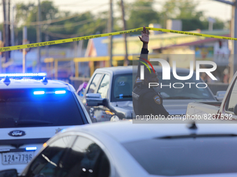 A shooting took place at a busy market in Houston, Texas, Sunday, May 15, 2022. Two were reported dead at the scene and three more victims h...