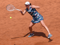 Iga Swiatek in action during the Internazionali BNL D'Italia Women Final match between Iga Swiatek and Ons Jabeur on 15 May 2022 at Foro Ita...
