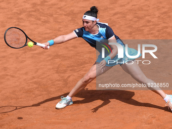 Ons Jabeur in action during the Internazionali BNL D'Italia Women Final match between Iga Swiatek and Ons Jabeur on 15 May 2022 at Foro Ital...