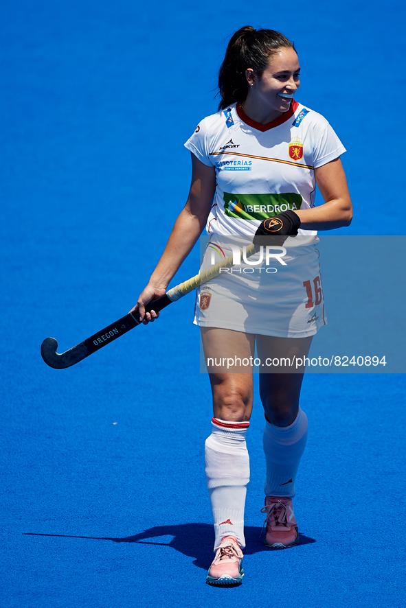 Candela Mejias of Spain smiles during the FIH Hockey Pro League Women game between Spain and Argentina at Estadio Betero, May 15, 2022, Vale...