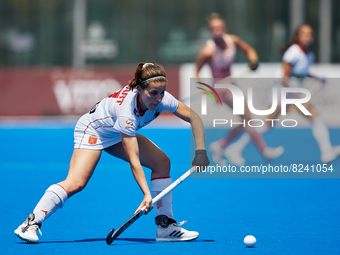 Clara Ycart of Spain in action during the FIH Hockey Pro League Women game between Spain and Argentina at Estadio Betero, May 15, 2022, Vale...