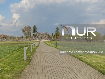 General view of the Hill Of Crosses is seen near Siauliai, northern Lithuania on 6 May 2022 Hill of Crosses is a major site of Catholic pilg...