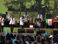 Mexican cumbia Band ‘Los Angeles Azules’ performing on stage a free concert as part of  the occasion of the recent celebration of Mother's D...