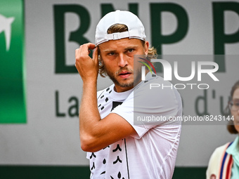 Alexandre MULLER of France during the Qualifying Day one of Roland-Garros 2022, French Open 2022, Grand Slam tennis tournament on May 16, 20...